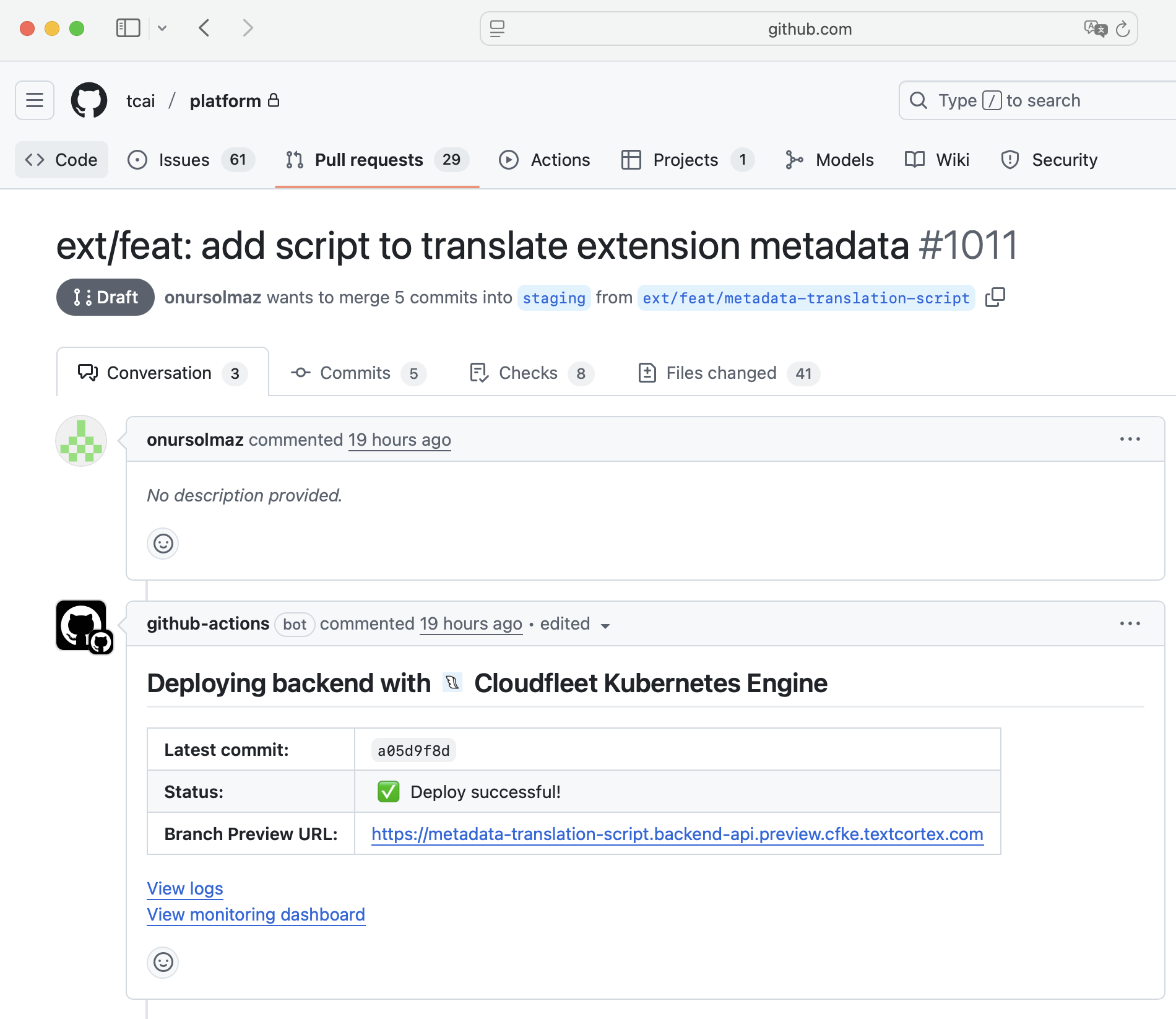 GitHub pull request