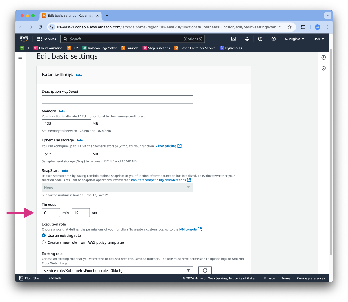 AWS Lambda function timeout